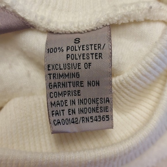 Tanjay Cream Embroidered Novelty Ski Fleece Pullover Sweatshirt Women's S Granny - Picture 6 of 8